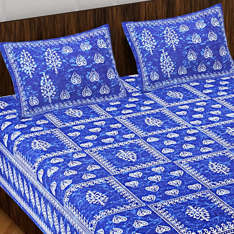 Trendy Bedsheet 100% Cotton Queen Size Bedsheet With 2 Pillow Cover