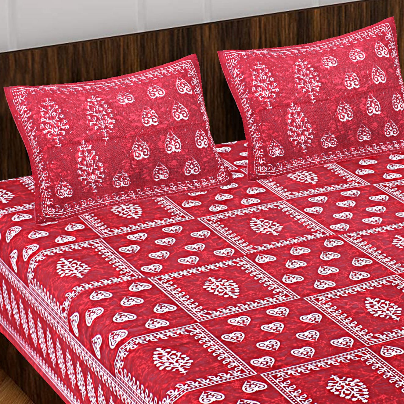 Trendy Bedsheet 100% Cotton Queen Size Bedsheet With 2 Pillow Cover