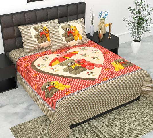 Trendy Bedsheet 100% Cotton Queen Size Bedsheet With 2 Pillow Cover Set