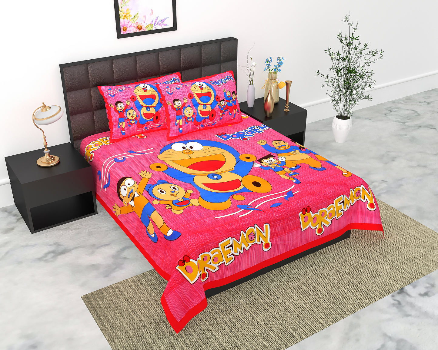 Trendy Bedsheet 100% Cotton Queen Size Bedsheet With 2 Pillow Cover Set
