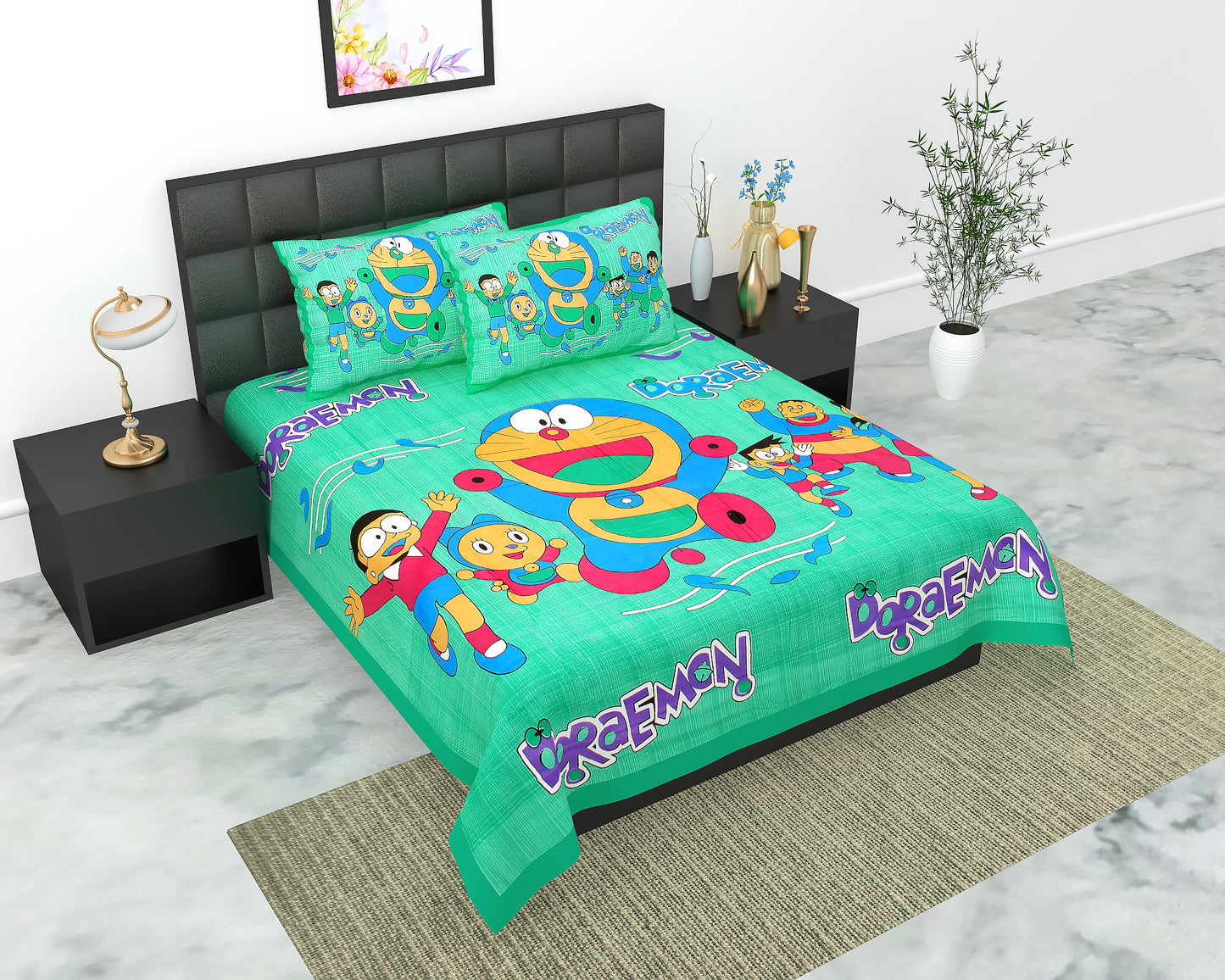 Trendy Bedsheet 100% Cotton Queen Size Bedsheet With 2 Pillow Cover Set
