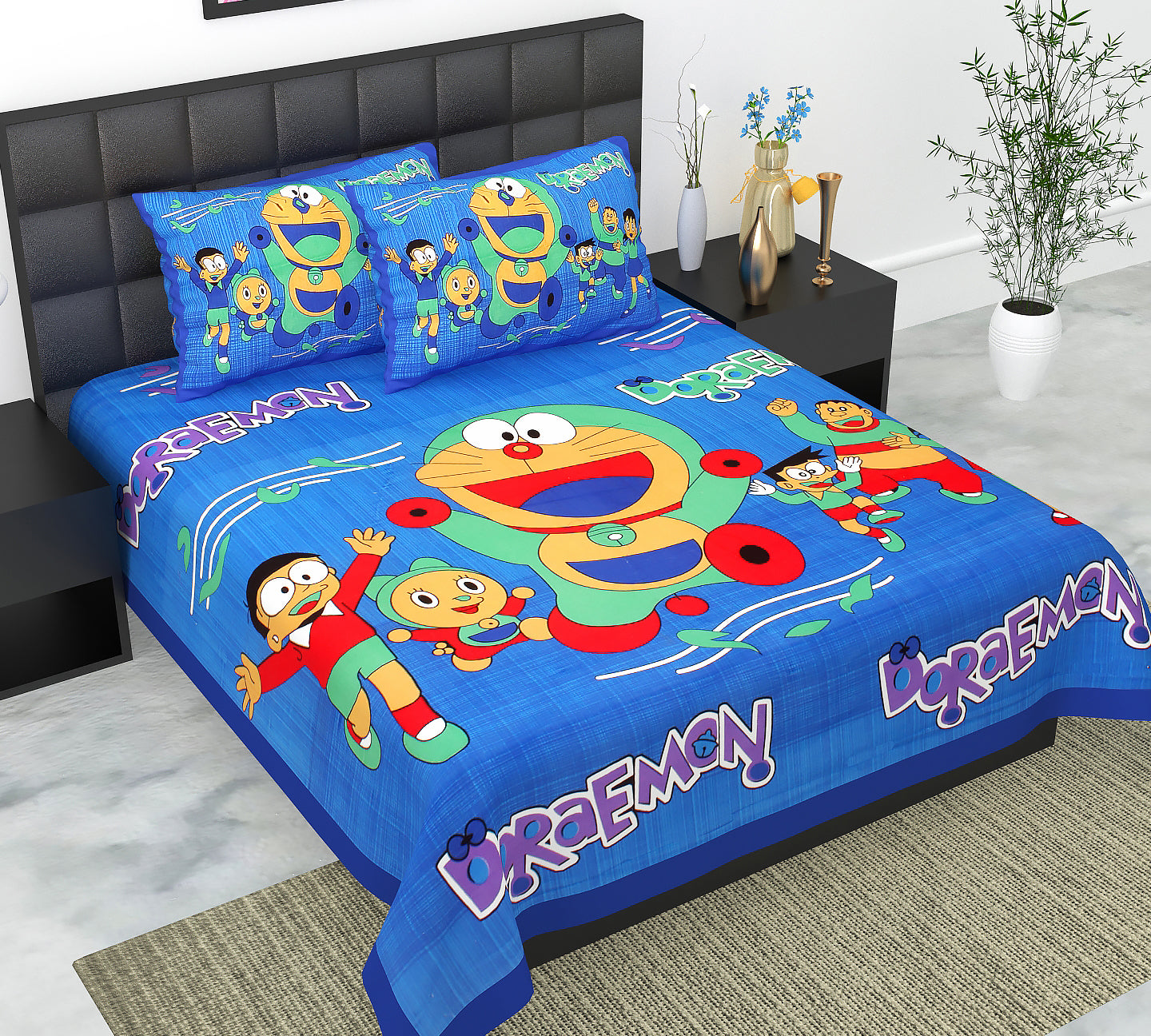 Trendy Bedsheet 100% Cotton Queen Size Bedsheet With 2 Pillow Cover Set