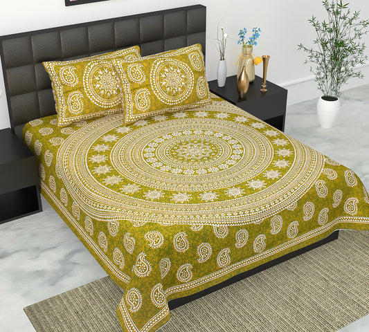 Trendy Bedsheet 100% Cotton Queen Size Bedsheet With 2 Pillow Cover Set