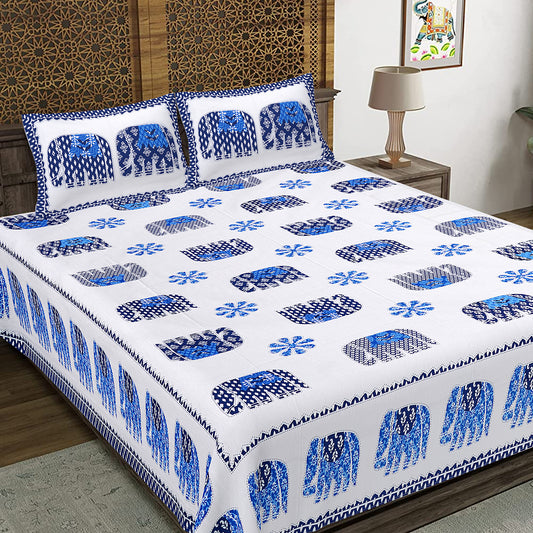 100% Cotton King Size Bedsheet with 2 Pillow Cover