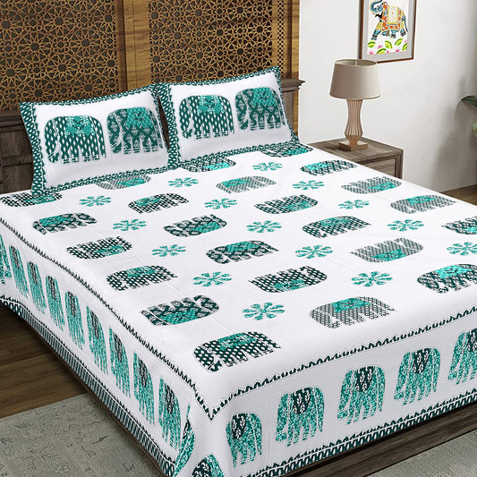 100% Cotton King Size Bedsheet with 2 Pillow Cover