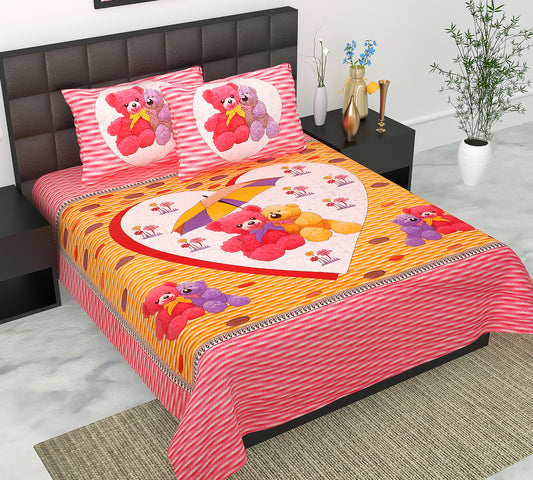 Trendy Bedsheet 100% Cotton Queen Size Bedsheet With 2 Pillow Cover Set