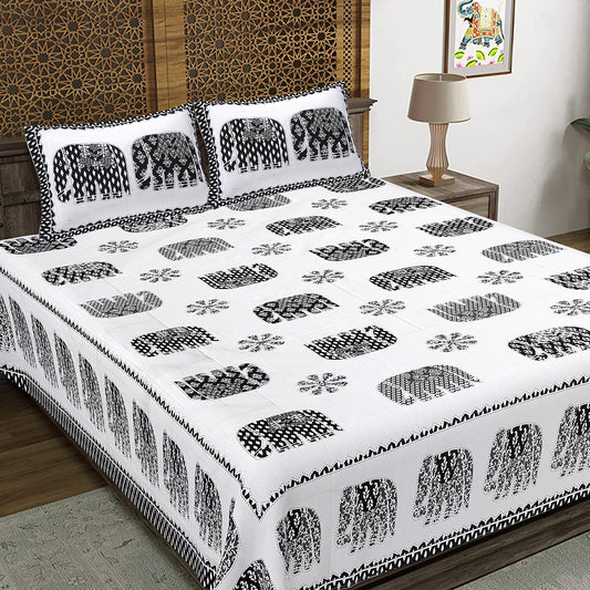 100% Cotton King Size Bedsheet with 2 Pillow Cover