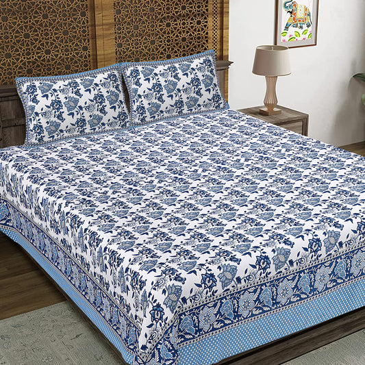 100% Cotton King Size Bedsheet with 2 Pillow Cover