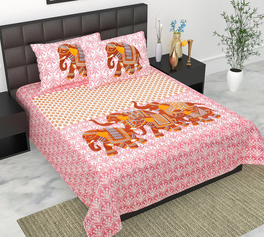 Trendy Bedsheet 100% Cotton Queen Size Bedsheet With 2 Pillow Cover Set