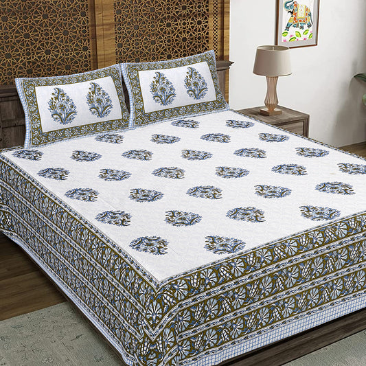 100% Cotton King Size Bedsheet with 2 Pillow Cover