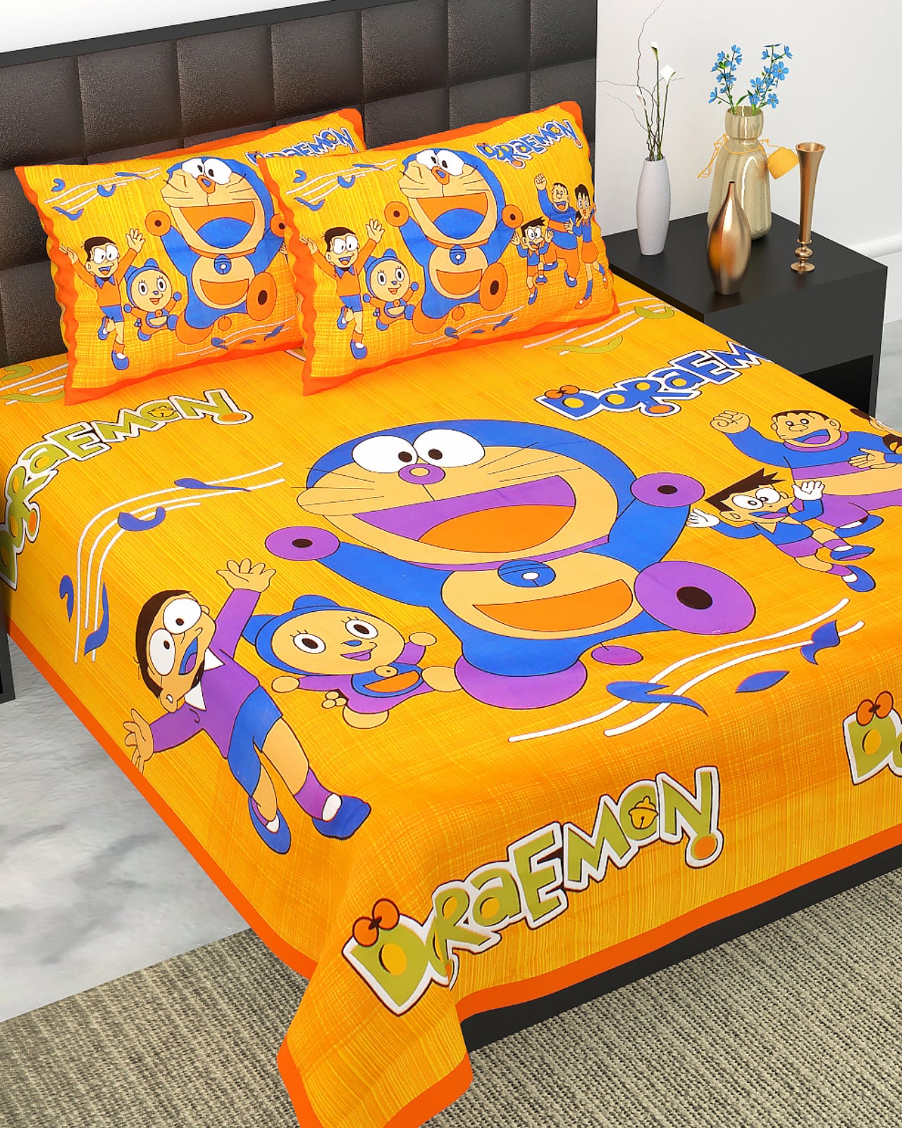 Trendy Bedsheet 100% Cotton Queen Size Bedsheet With 2 Pillow Cover Set