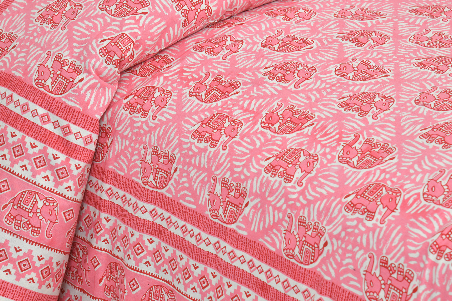 New Collection New Elephant prints  100% Cotton King Size Bedsheet with 2 Pillow Cover Set