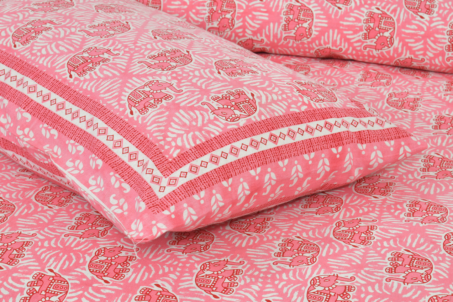 New Collection New Elephant prints  100% Cotton King Size Bedsheet with 2 Pillow Cover Set