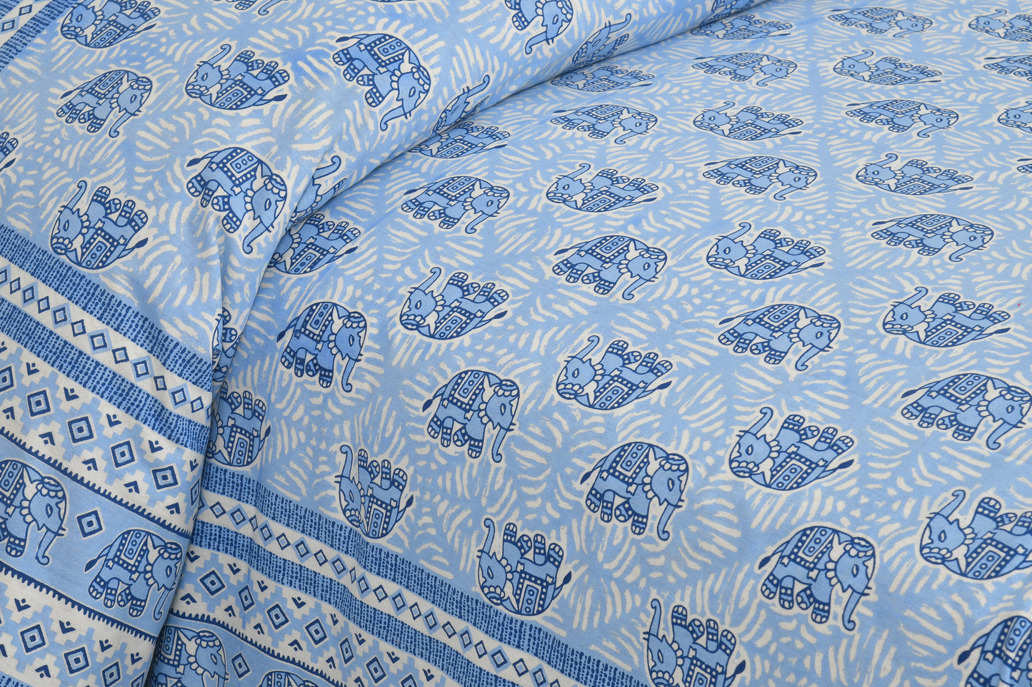 New Collection New Elephant prints  100% Cotton King Size Bedsheet with 2 Pillow Cover Set