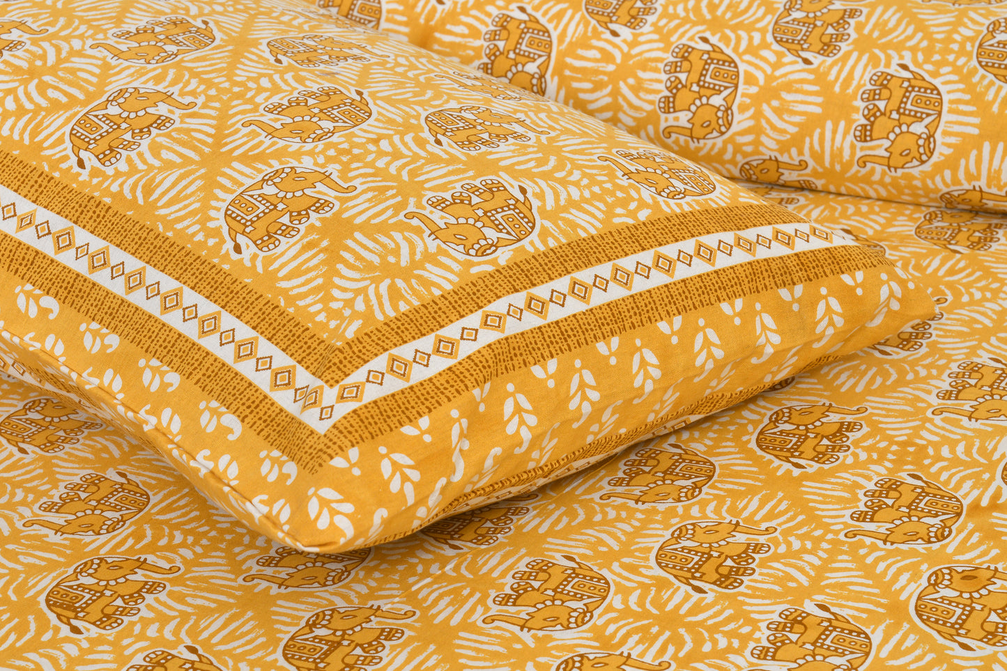New Collection New Elephant prints  100% Cotton King Size Bedsheet with 2 Pillow Cover Set
