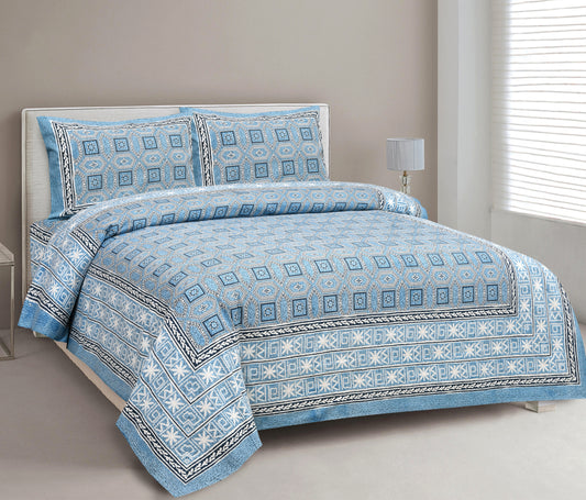 100% Cotton King Size Bedsheet with 2 Pillow Cover