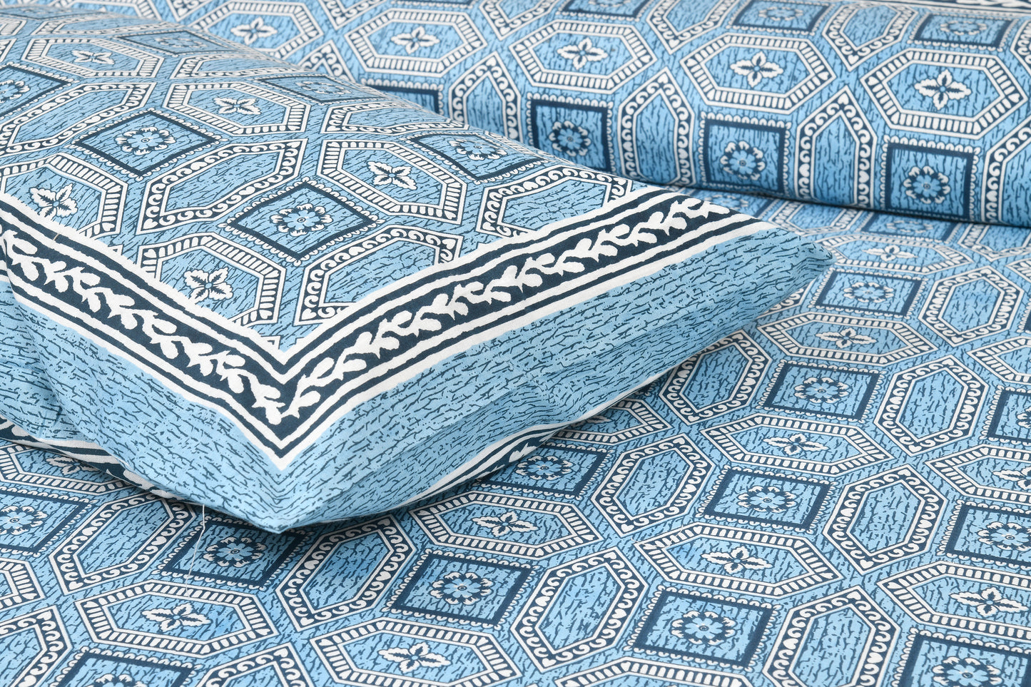 100% Cotton King Size Bedsheet with 2 Pillow Cover