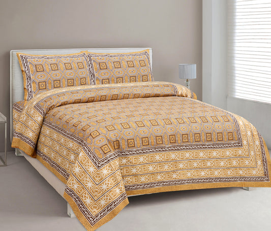 100% Cotton King Size Bedsheet with 2 Pillow Cover