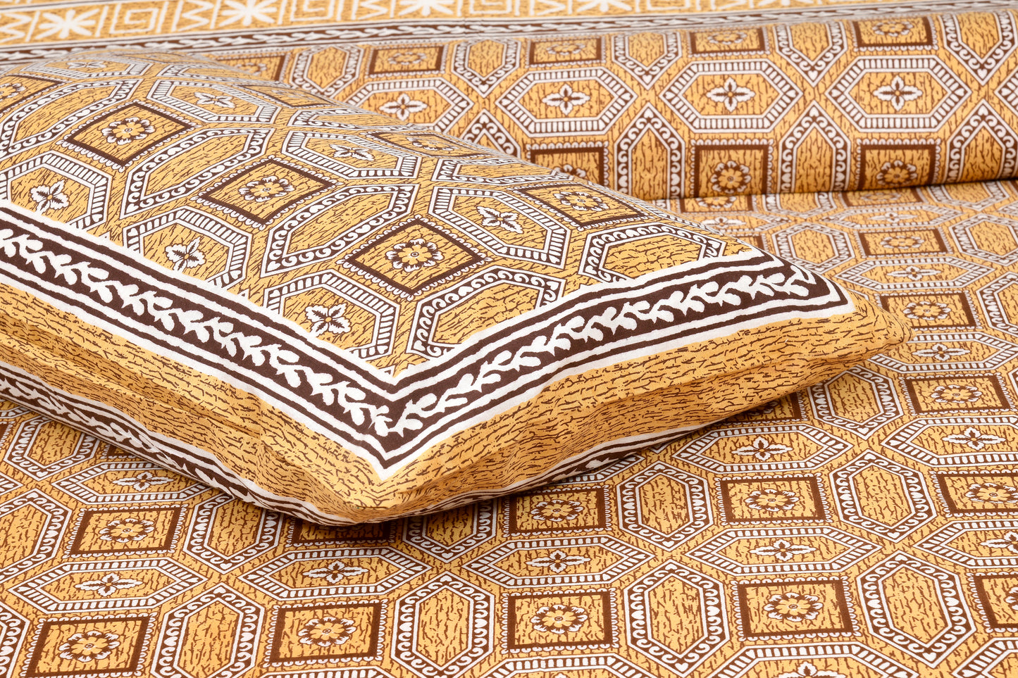 100% Cotton King Size Bedsheet with 2 Pillow Cover
