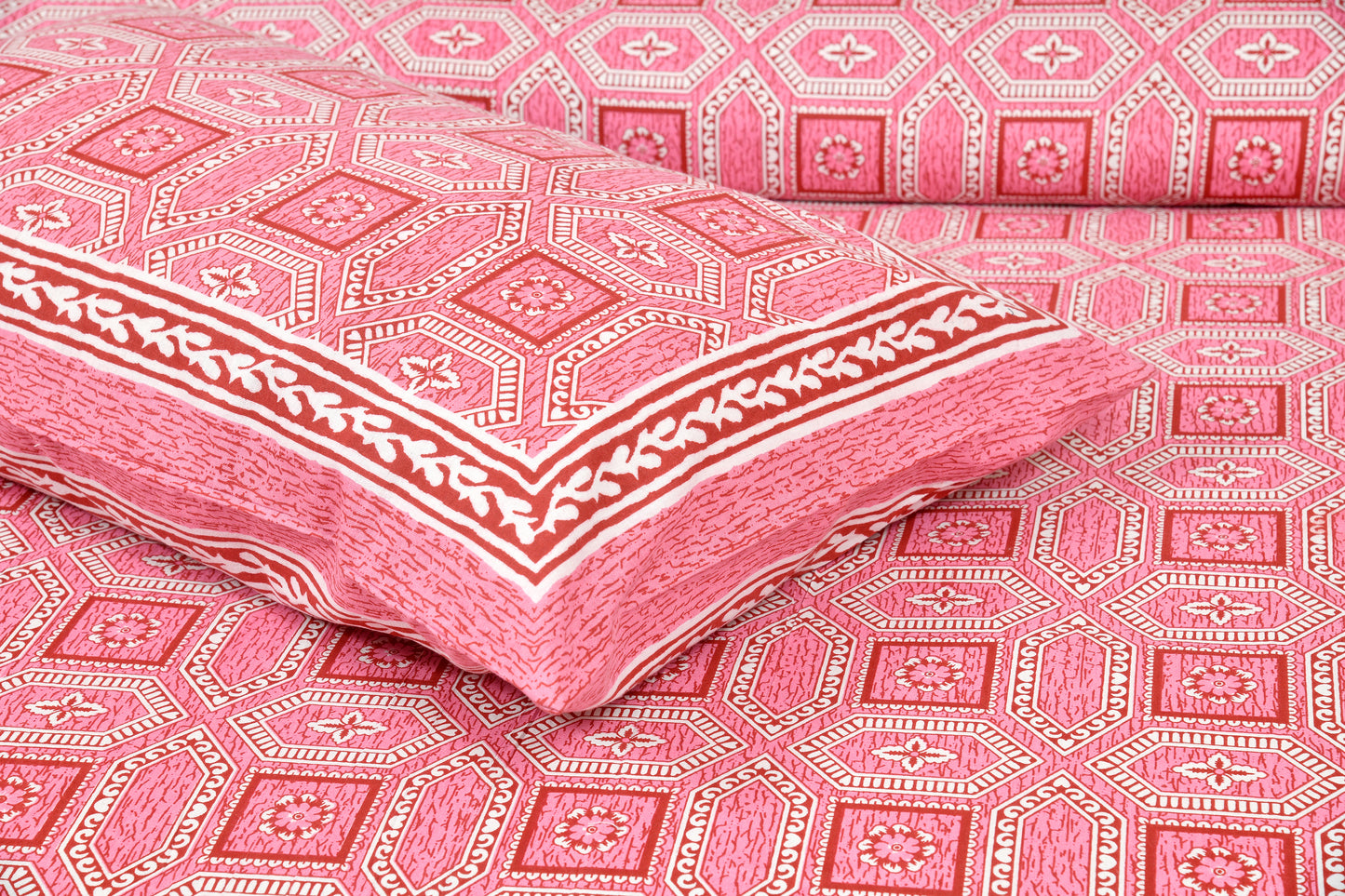 100% Cotton King Size Bedsheet with 2 Pillow Cover