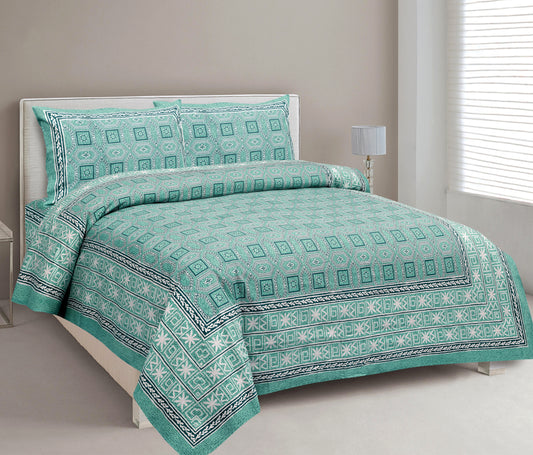 100% Cotton King Size Bedsheet with 2 Pillow Cover