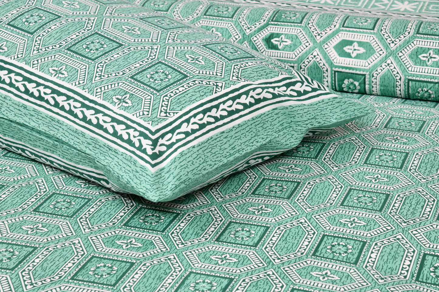 100% Cotton King Size Bedsheet with 2 Pillow Cover