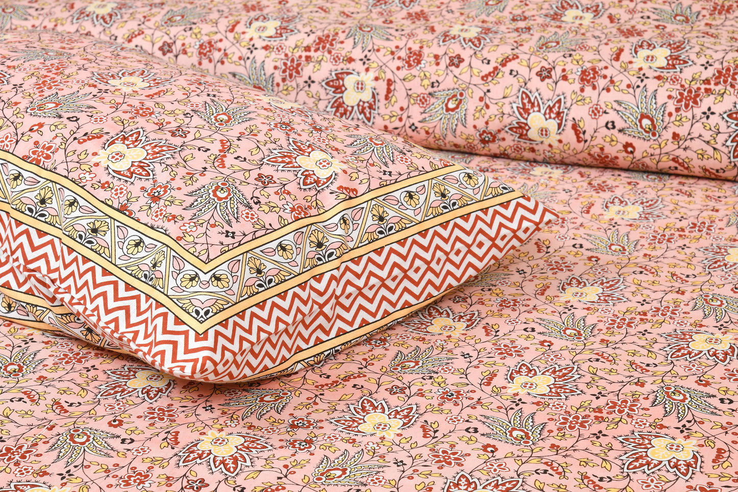 100% Cotton King Size Bedsheet with 2 Pillow Cover