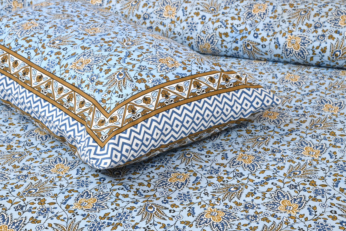 100% Cotton King Size Bedsheet with 2 Pillow Cover