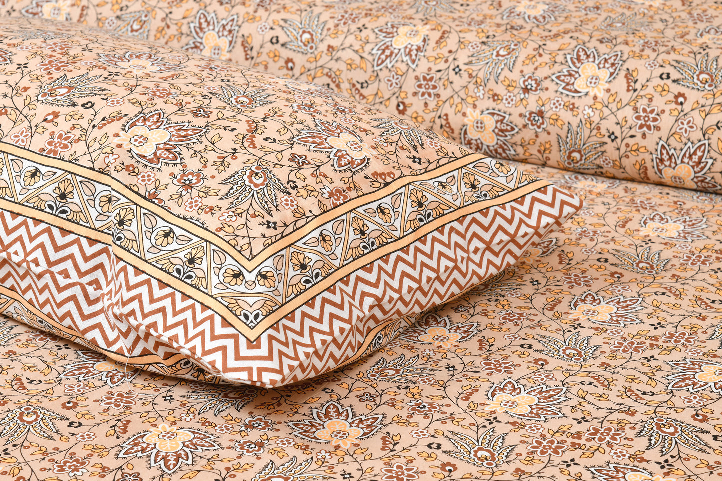 100% Cotton King Size Bedsheet with 2 Pillow Cover