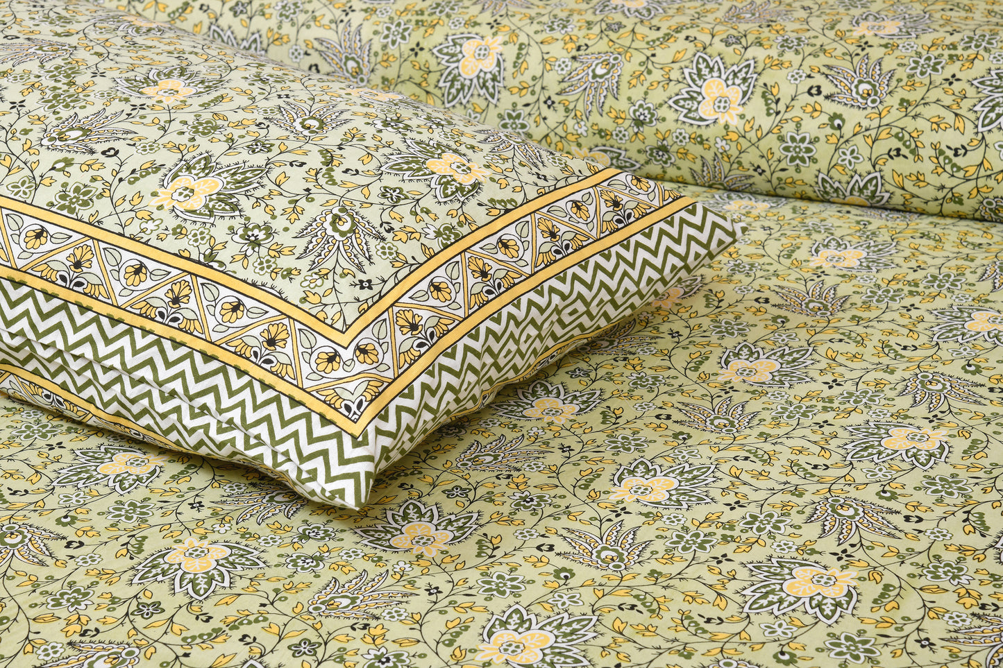 100% Cotton King Size Bedsheet with 2 Pillow Cover