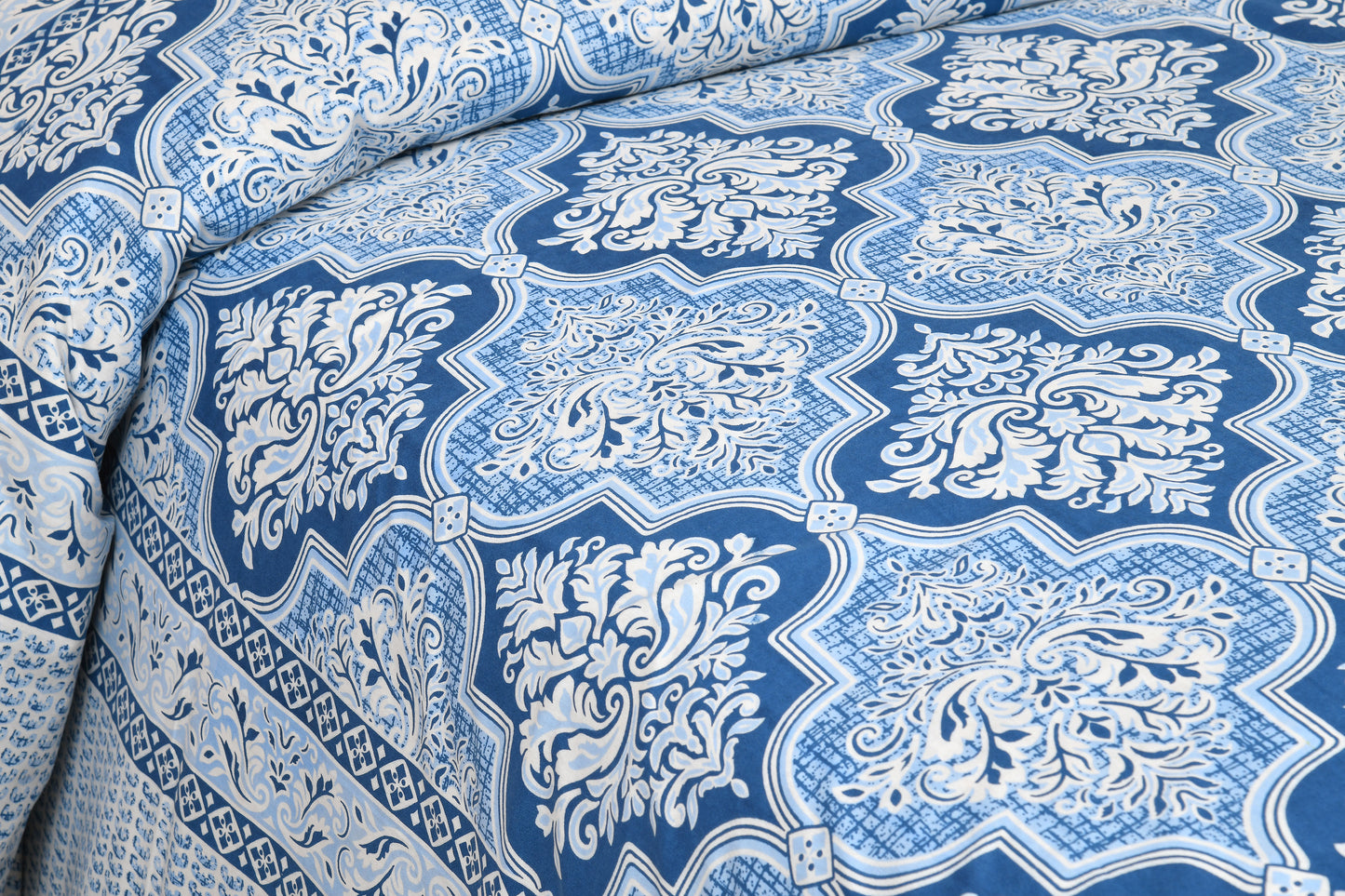 100% Cotton 1 Rajasthani Traditional King Size Bedsheet with 2 Pillow Cover