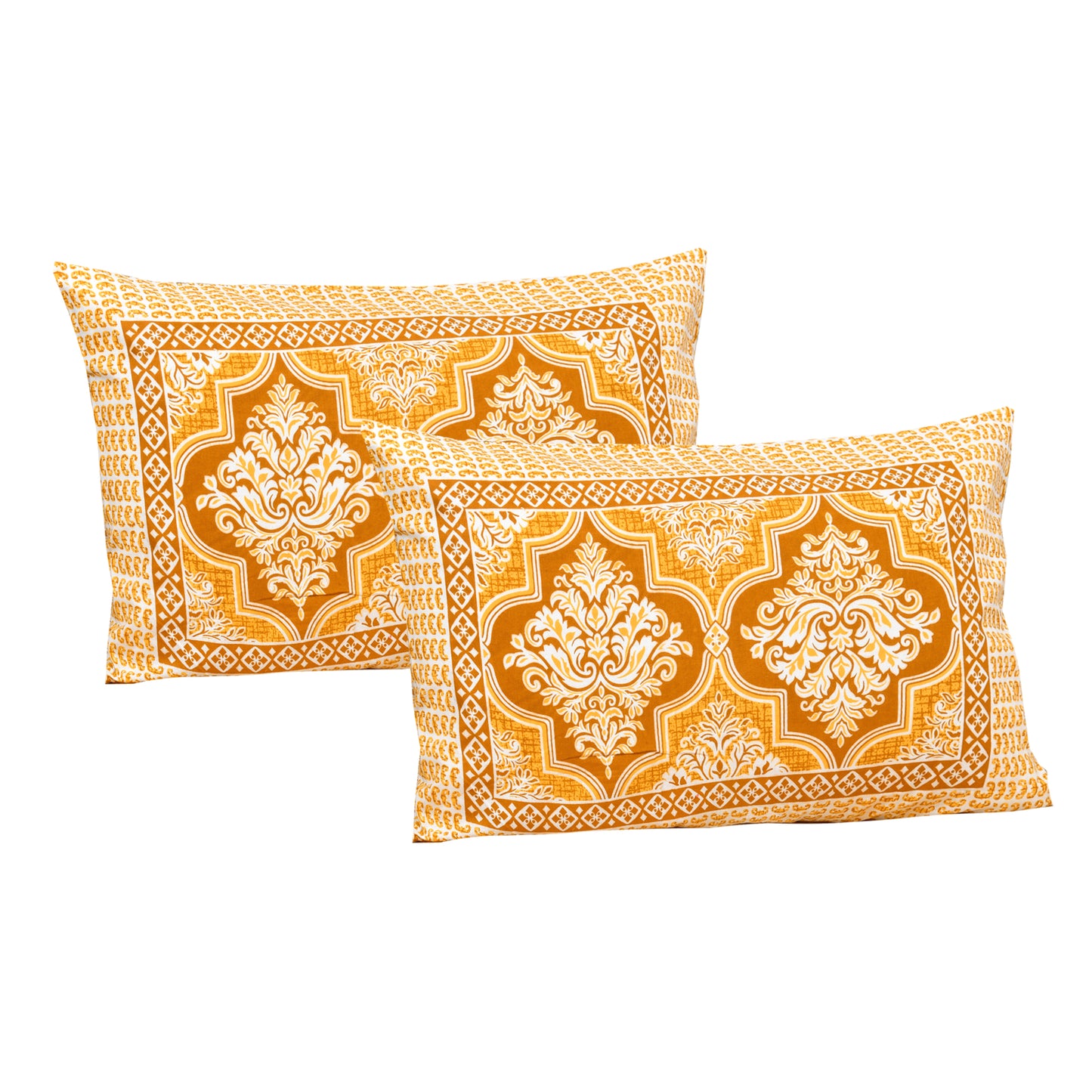 100% Cotton 1 Rajasthani Traditional King Size Bedsheet with 2 Pillow Cover