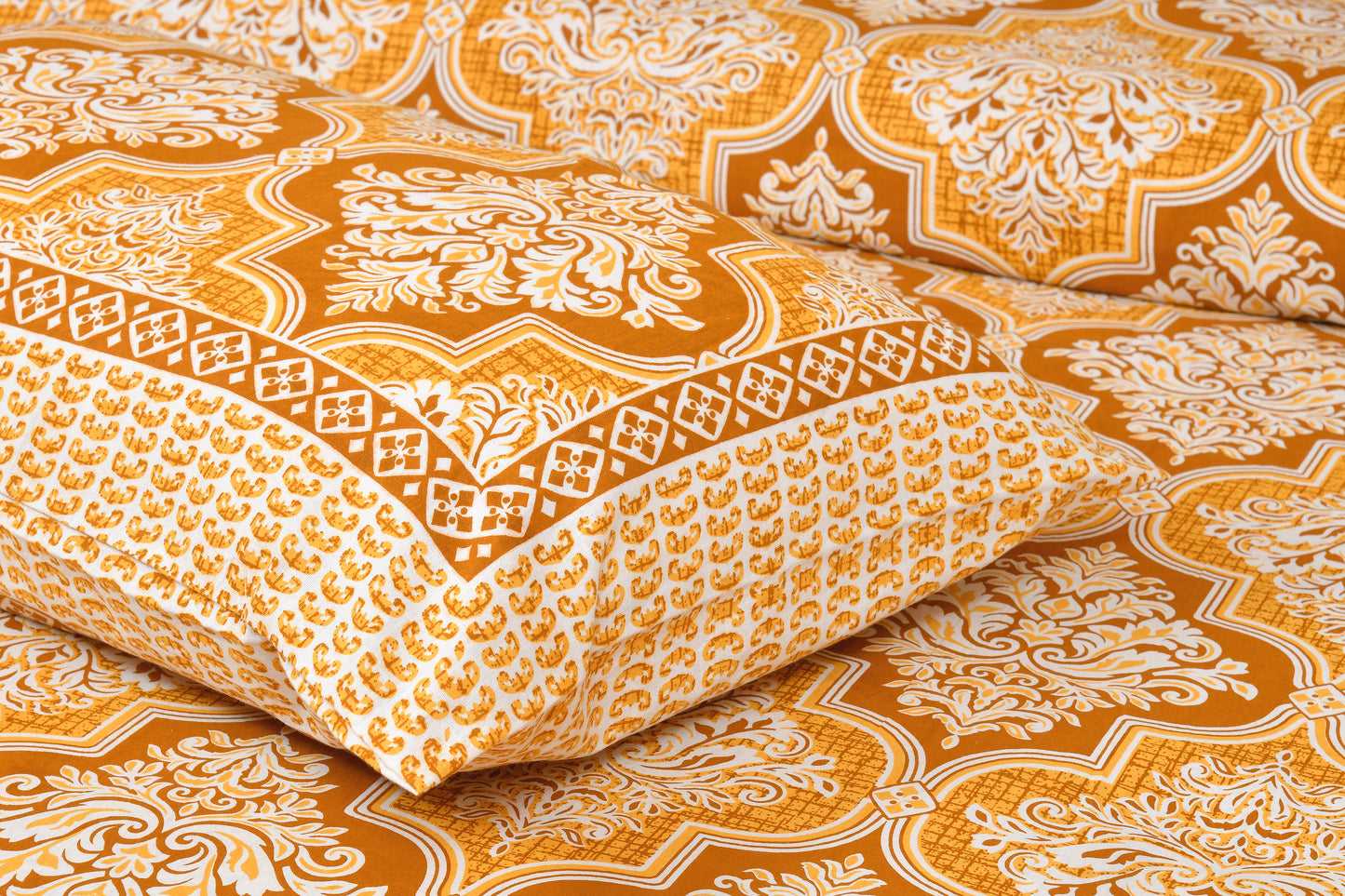 100% Cotton 1 Rajasthani Traditional King Size Bedsheet with 2 Pillow Cover