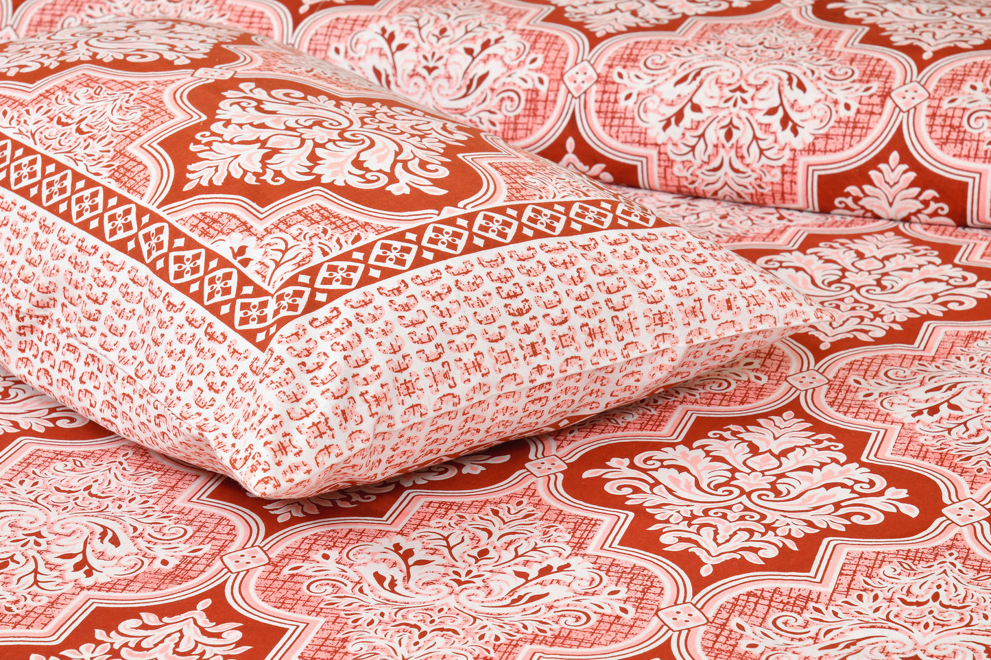 100% Cotton 1 Rajasthani Traditional King Size Bedsheet with 2 Pillow Cover