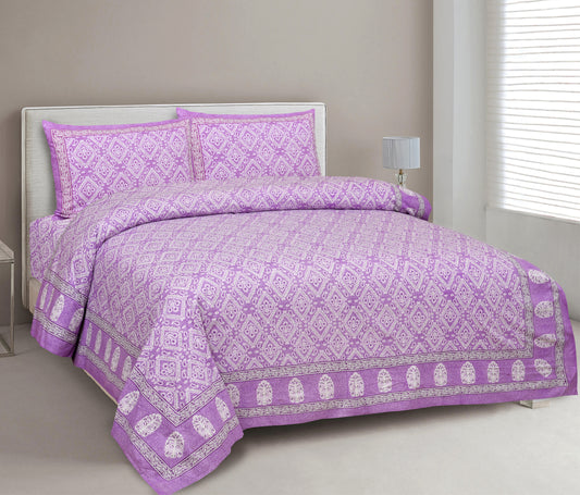 100% Cotton King Size Bedsheet with 2 Pillow Cover