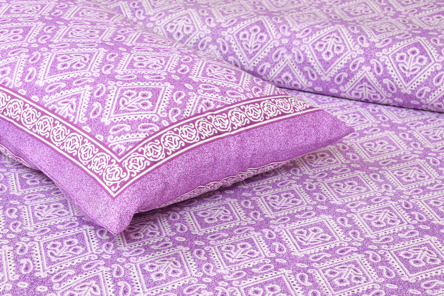 100% Cotton King Size Bedsheet with 2 Pillow Cover