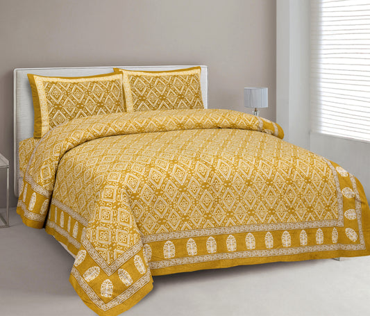 100% Cotton King Size Bedsheet with 2 Pillow Cover