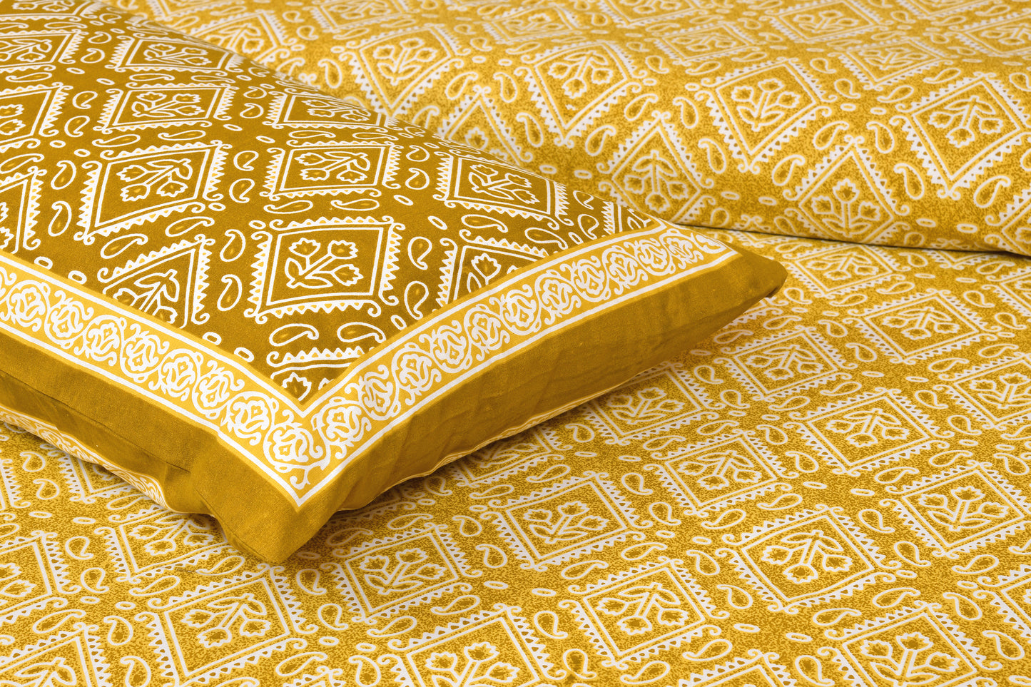 100% Cotton King Size Bedsheet with 2 Pillow Cover