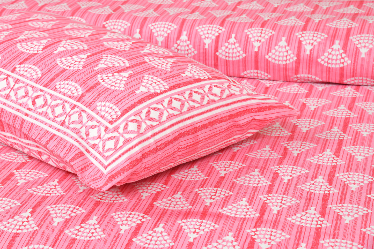 100% Cotton King Size Bedsheet with 2 Pillow Cover