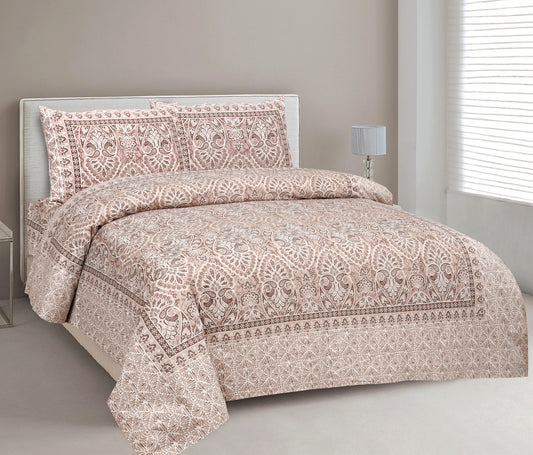 100% Cotton King Size Bedsheet with 2 Pillow Cover