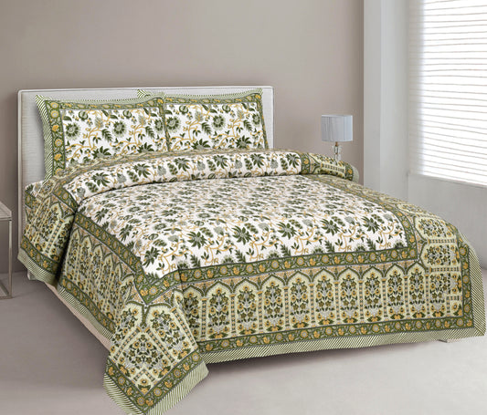 100% Cotton King Size Bedsheet with 2 Pillow Cover