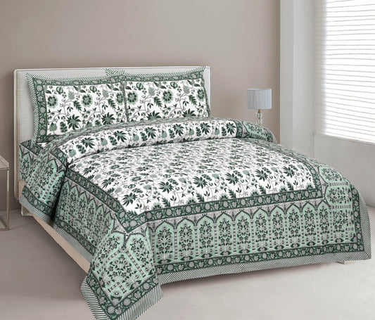 100% Cotton King Size Bedsheet with 2 Pillow Cover