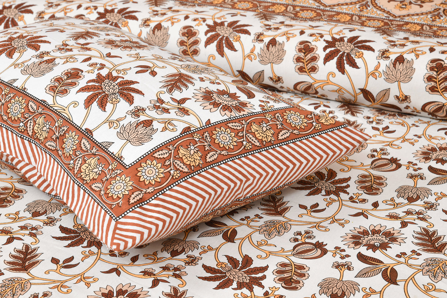 100% Cotton King Size Bedsheet with 2 Pillow Cover