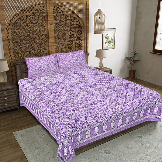 100% Cotton King Size Bedsheet with 2 Pillow Cover