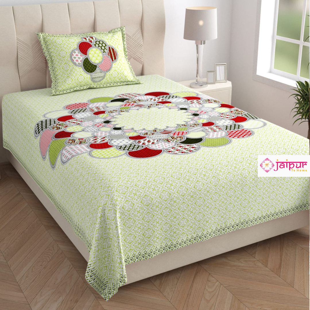 Taddy Jaipuri 100% Cotton Single Bedsheet