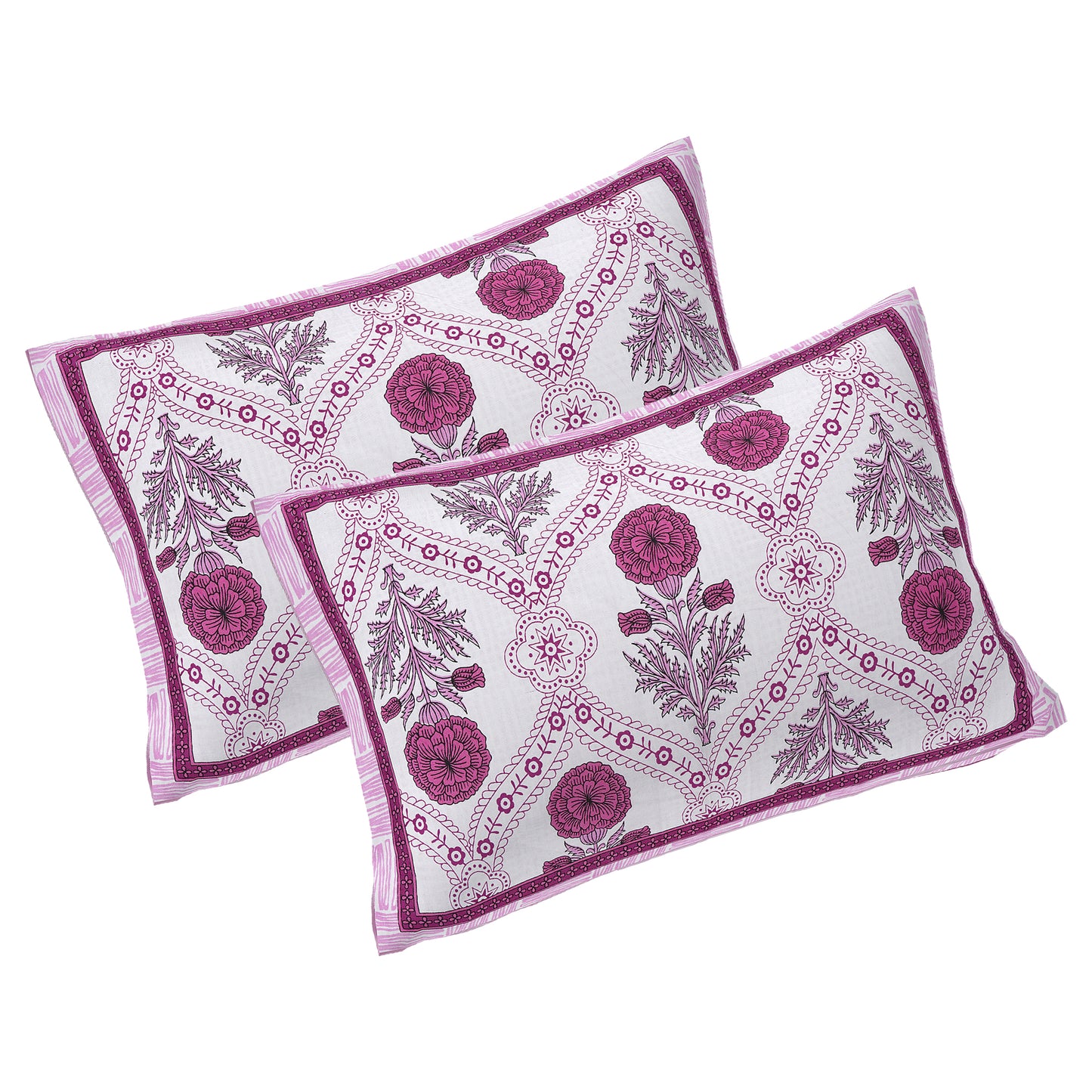 100% Cotton King Size Bedsheet with 2 Pillow Cover