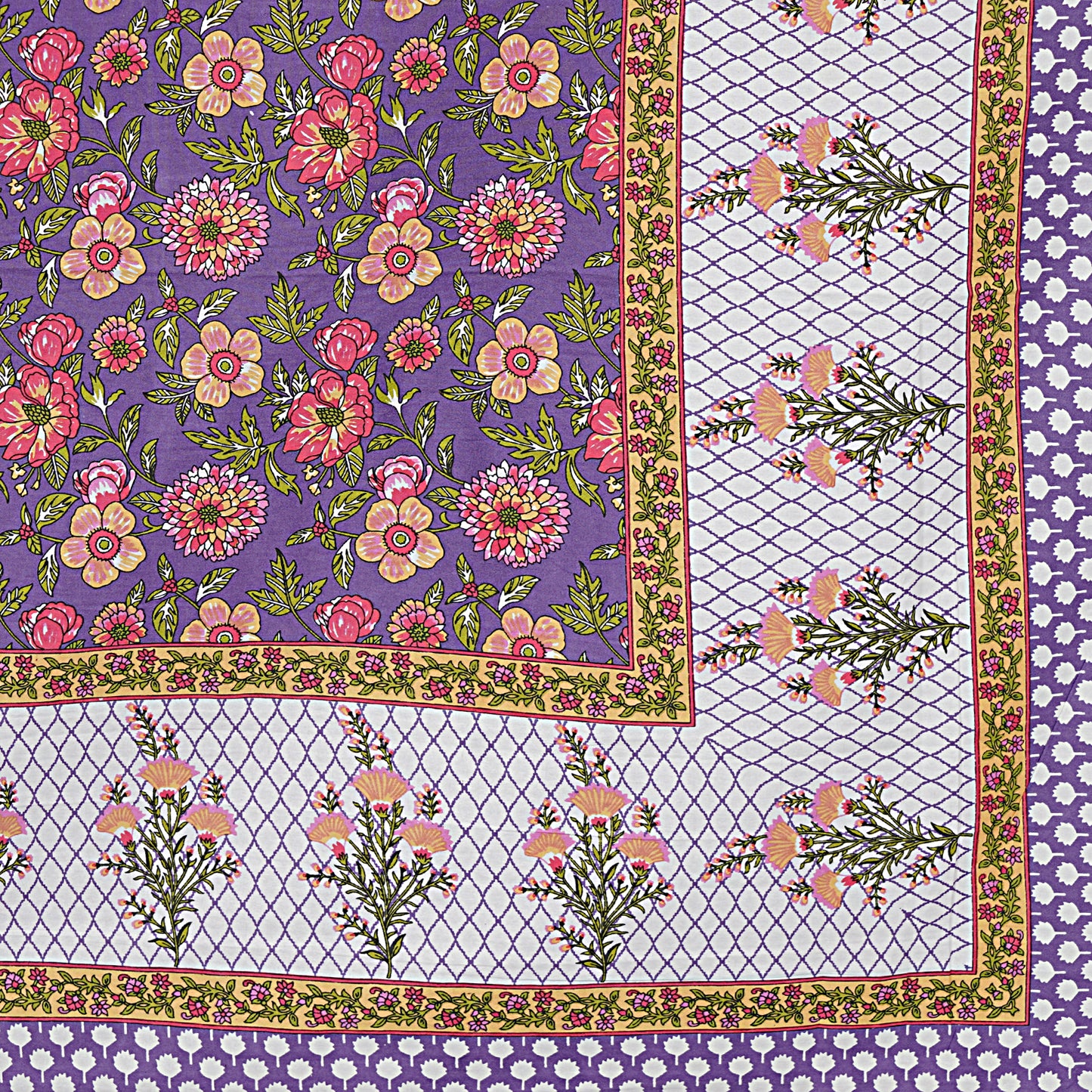 100% Cotton King Size Bedsheet with 2 Pillow Cover