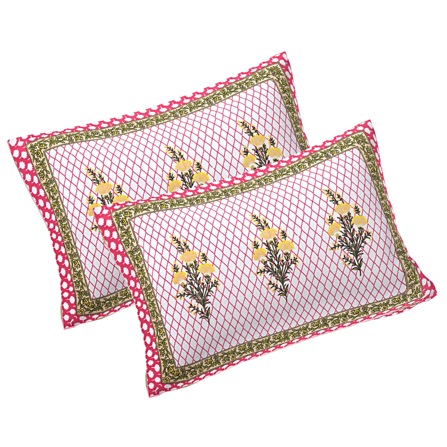 100% Cotton King Size Bedsheet with 2 Pillow Cover