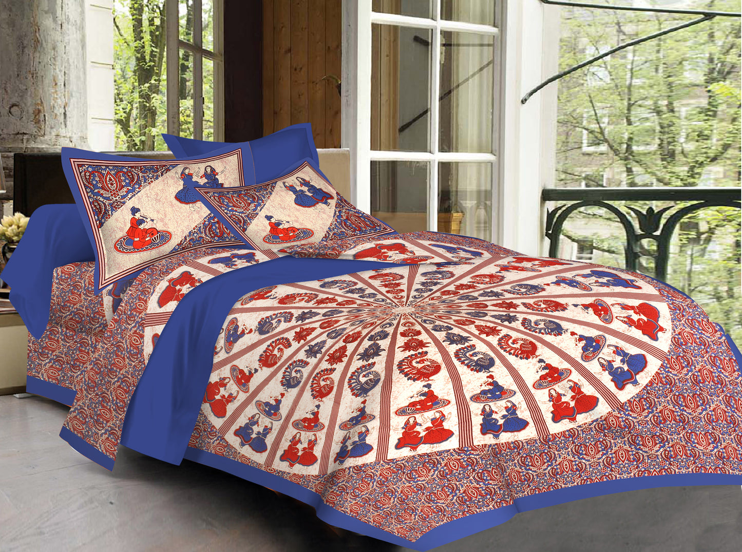 New collection Doll And Teda Mor 100% Cotton King Size Bedsheet with 2 Pillow Cover Set