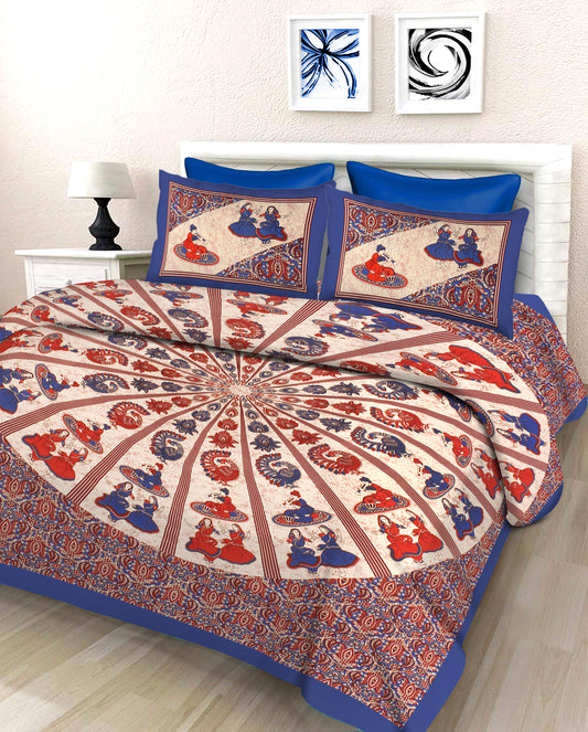 New collection Doll And Teda Mor 100% Cotton King Size Bedsheet with 2 Pillow Cover Set
